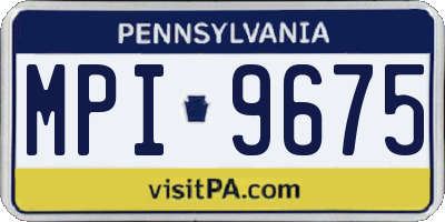 PA license plate MPI9675