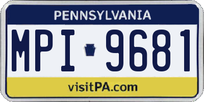 PA license plate MPI9681
