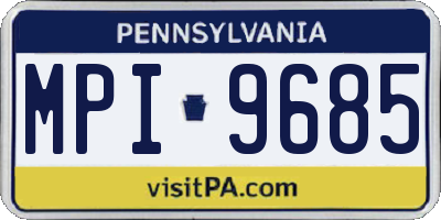 PA license plate MPI9685