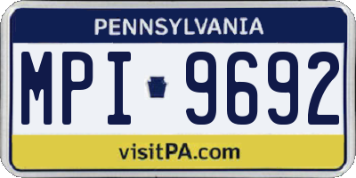 PA license plate MPI9692