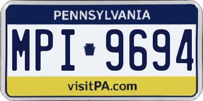 PA license plate MPI9694