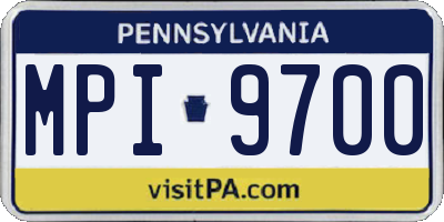 PA license plate MPI9700