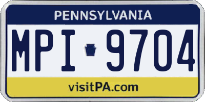 PA license plate MPI9704