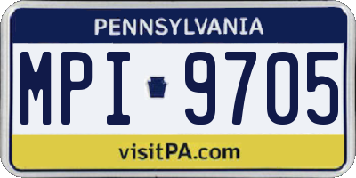 PA license plate MPI9705
