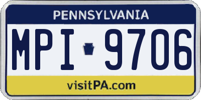 PA license plate MPI9706