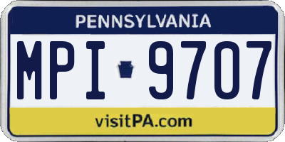 PA license plate MPI9707