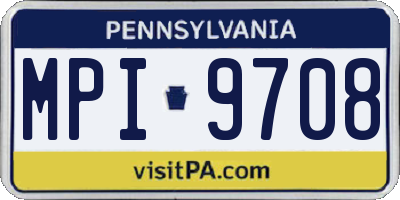 PA license plate MPI9708