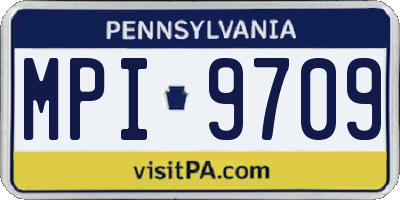 PA license plate MPI9709