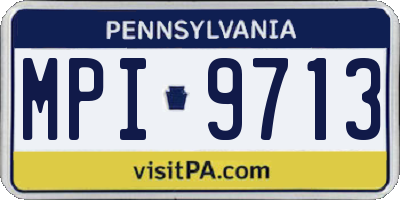 PA license plate MPI9713