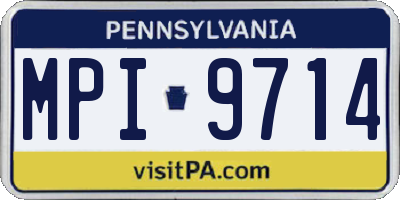 PA license plate MPI9714