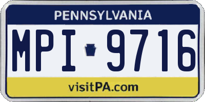 PA license plate MPI9716