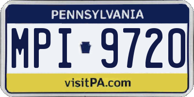 PA license plate MPI9720
