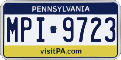 PA license plate MPI9723