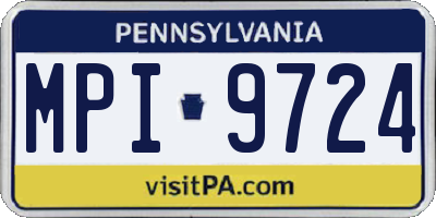 PA license plate MPI9724