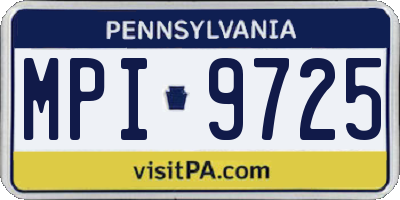 PA license plate MPI9725