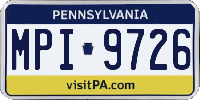 PA license plate MPI9726