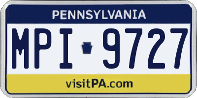 PA license plate MPI9727