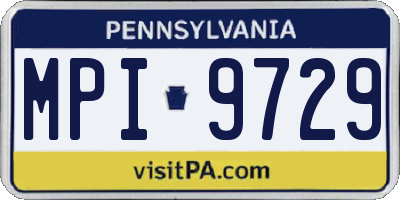 PA license plate MPI9729