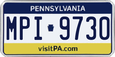 PA license plate MPI9730