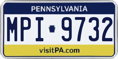 PA license plate MPI9732