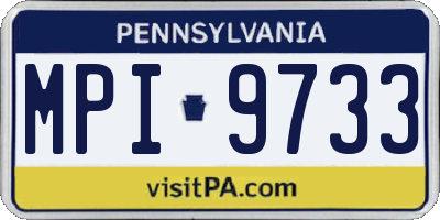 PA license plate MPI9733