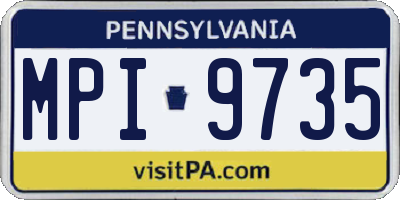 PA license plate MPI9735