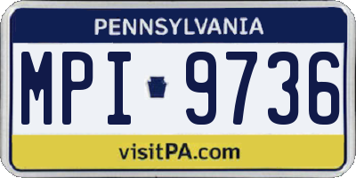 PA license plate MPI9736