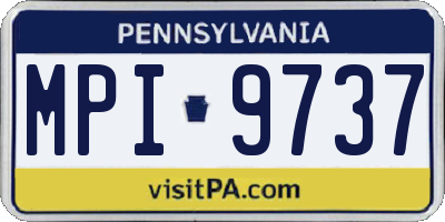 PA license plate MPI9737