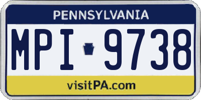 PA license plate MPI9738