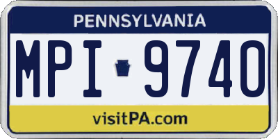 PA license plate MPI9740