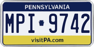 PA license plate MPI9742