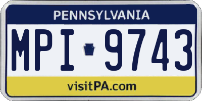 PA license plate MPI9743