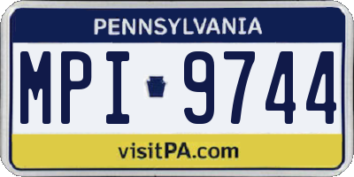 PA license plate MPI9744