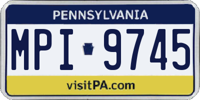 PA license plate MPI9745