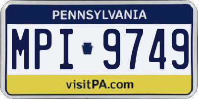 PA license plate MPI9749