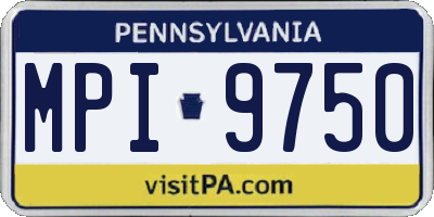 PA license plate MPI9750