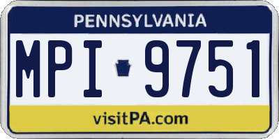 PA license plate MPI9751