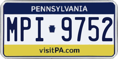 PA license plate MPI9752