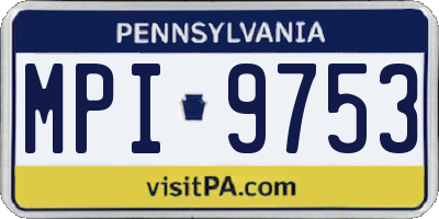 PA license plate MPI9753