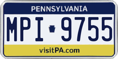 PA license plate MPI9755