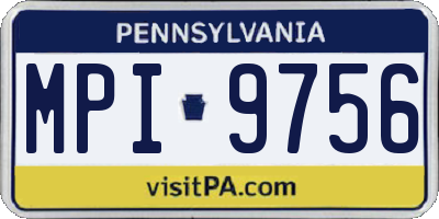 PA license plate MPI9756