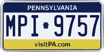PA license plate MPI9757