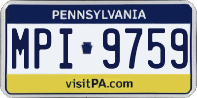 PA license plate MPI9759