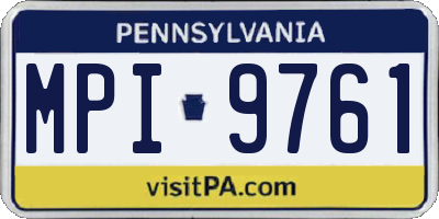 PA license plate MPI9761
