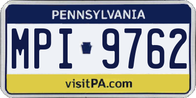 PA license plate MPI9762