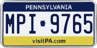PA license plate MPI9765