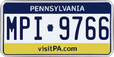 PA license plate MPI9766