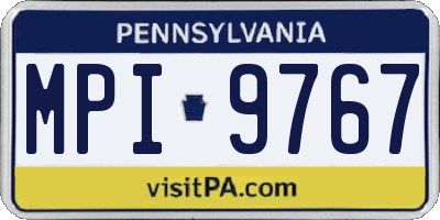 PA license plate MPI9767