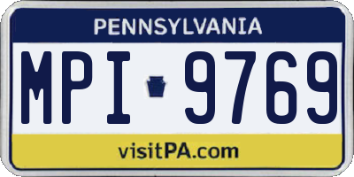 PA license plate MPI9769