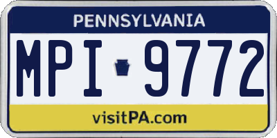 PA license plate MPI9772